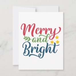 Merry en Bright Feestdagenkaart