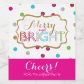 Merry- en Bright-feestwijn Wijn Etiket (Enkel label)