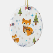 Merry en Bright Fox Keramisch Ornament (Rechts)