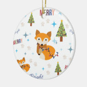 Merry en Bright Fox Keramisch Ornament (Links)