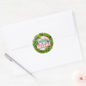Merry en Bright Fun Holly Berries Ronde Sticker (Envelop)