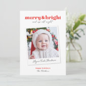 Merry en Bright Funny Babys Eerste Kerstmis Kaart (Staand voorkant)