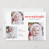 Merry en Bright Funny Babys Eerste Kerstmis Kaart (Voorkant)