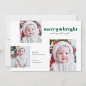 Merry en Bright Funny Babys Eerste Kerstmis Kaart (Voorkant)