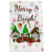 Merry en Bright gnomen Medium Cadeauzakje (Voorkant)