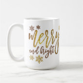 Merry en Bright - Golden kerstMok Koffiemok (Links)