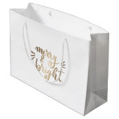 Merry en bright - goud groot cadeauzakje (Achterkant Gekanteld)