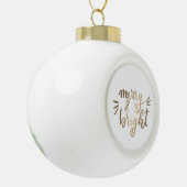 Merry en bright - goud keramische bal ornament (Links)