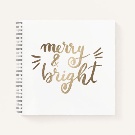 Merry en bright - goud notitieboek (Voorkant)