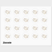Merry en bright - goud ronde sticker (Vel)
