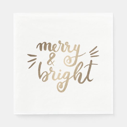 Merry en bright - goud servet (Voorkant)
