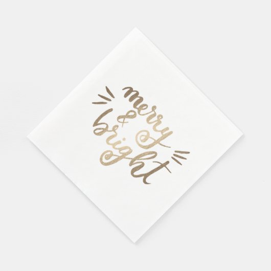 Merry en bright - goud servet (Hoek)