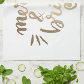 Merry en bright - goud theedoek (Gevouwen)