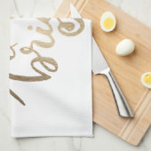 Merry en bright - goud theedoek (Quarter Fold)