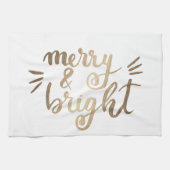 Merry en bright - goud theedoek (Horizontaal)