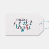 Merry en bright - groen en rood cadeaulabel (Voorkant (Horizontaal))