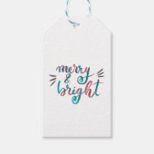 Merry en bright - groen en rood cadeaulabel (Voorkant)