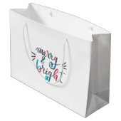 Merry en bright - groen en rood groot cadeauzakje (Achterkant Gekanteld)