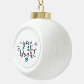 Merry en bright - groen en rood keramische bal ornament (Rechts)