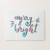 Merry en bright - groen en rood legpuzzel (Horizontaal)