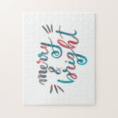 Merry en bright - groen en rood legpuzzel (Verticaal)