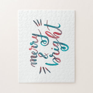 Merry en bright - groen en rood legpuzzel