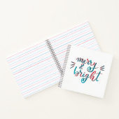 Merry en bright - groen en rood notitieboek (Binnen)