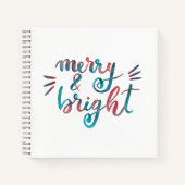 Merry en bright - groen en rood notitieboek (Voorkant)