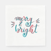 Merry en bright - groen en rood servet (Voorkant)