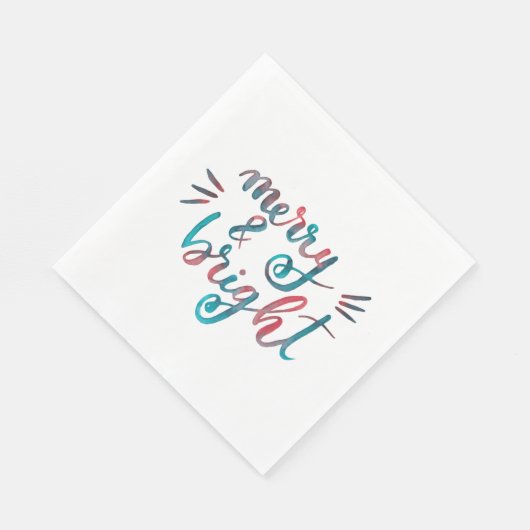 Merry en bright - groen en rood servet (Hoek)