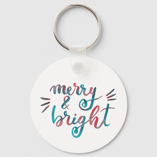 Merry en bright - groen en rood sleutelhanger (Voorkant)