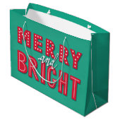 Merry en Bright Groot Cadeauzakje (Achterkant Gekanteld)