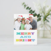 MERRY en BRIGHT Holiday Briefkaart (Staand voorkant)