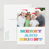 MERRY en BRIGHT Holiday Briefkaart (Voorkant / Achterkant)