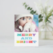 MERRY en BRIGHT Holiday Briefkaart (Staand voorkant)