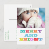 MERRY en BRIGHT Holiday Briefkaart (Voorkant / Achterkant)