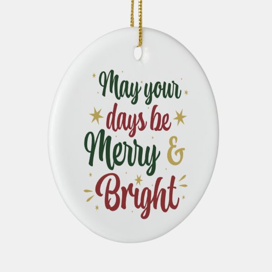 Merry en Bright Keramisch Ornament (Rechts)