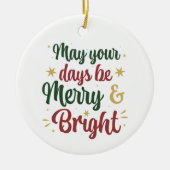 Merry en Bright Keramisch Ornament (Voorkant)