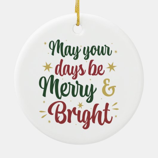 Merry en Bright Keramisch Ornament (Achterkant)