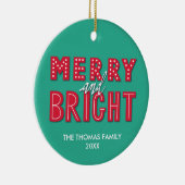 Merry en Bright Keramisch Ornament (Rechts)