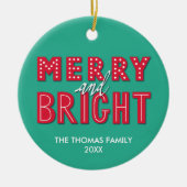 Merry en Bright Keramisch Ornament (Voorkant)