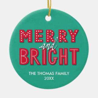Merry en Bright Keramisch Ornament