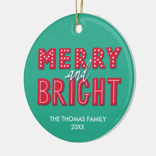 Merry en Bright Keramisch Ornament (Links)