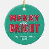 Merry en Bright Keramisch Ornament (Achterkant)