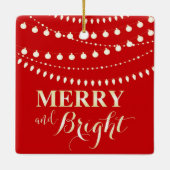 Merry en Bright Keramisch Ornament (Achterkant)