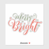 Merry en Bright Kerst sticker (Vel)