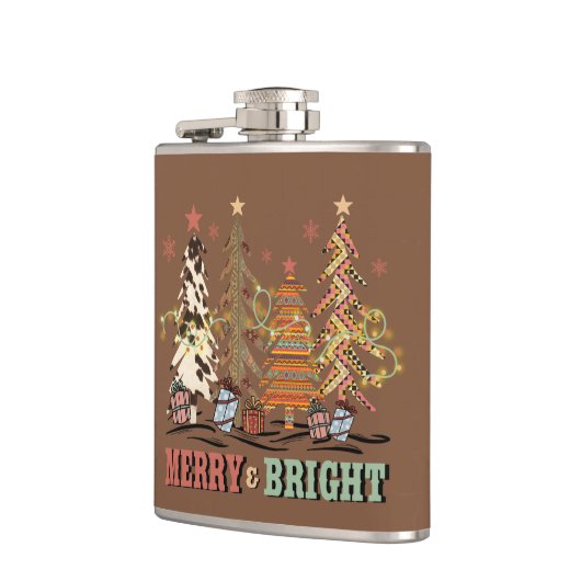 Merry en Bright kerstbomen Boho Western Heupfles (Links)