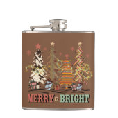Merry en Bright kerstbomen Boho Western Heupfles (Voorkant)