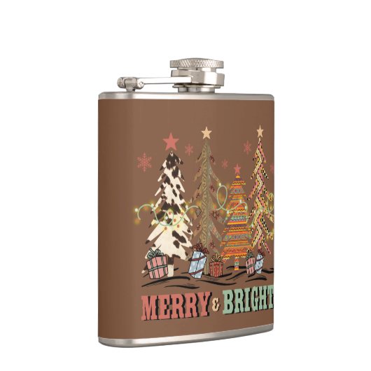 Merry en Bright kerstbomen Boho Western Heupfles (Rechts)