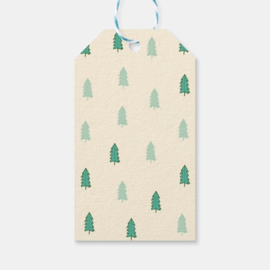 Merry en Bright kerstbomen Cadeaulabel (Achterkant)